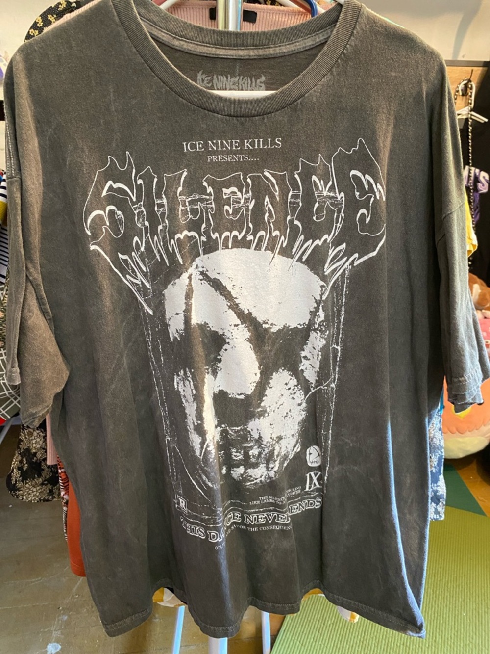 Ice Nine Kills Silence Graphic Short Sleeve T-Shirt - Charcoal